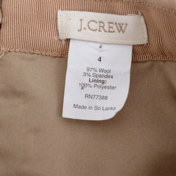 J.  Cream Tan 97% Wool Mini Skirt Size 4 - Picture 7 of 9